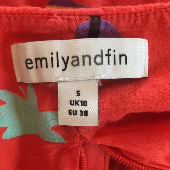 Emily & Fin red/orange palm tree, beach, sun print fit & flare swing dress 🏝☀️ - Picture 9 of 13